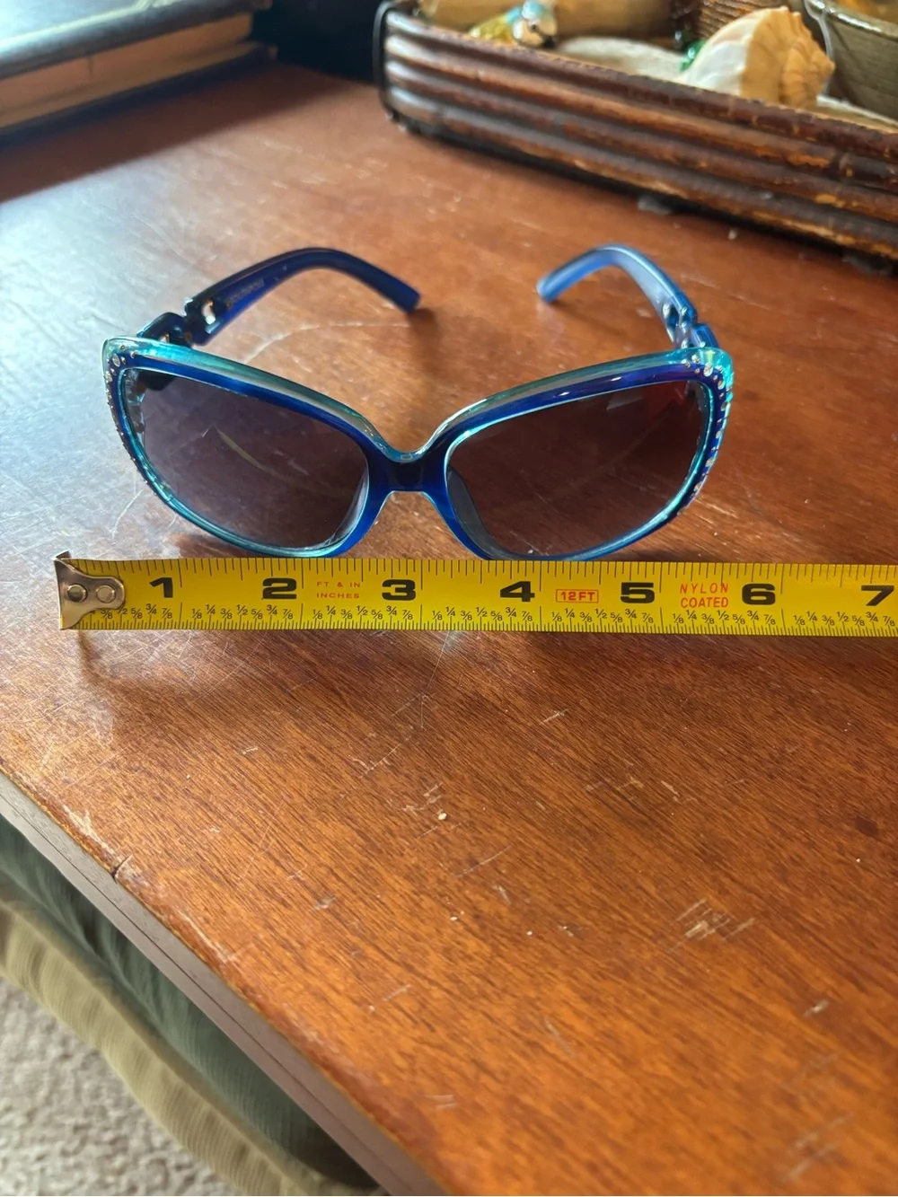 South Pole Oversized Sunglasses w Rhinestone Trim & Chainlink Temples